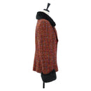 Saint Laurent Tweed Jacket Fur Multicolor Black Auth am13138V-5