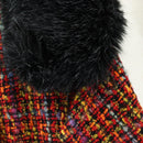 Saint Laurent Tweed Jacket Fur Multicolor Black Auth am13138V-8