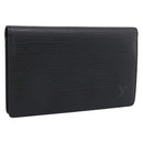 LOUIS VUITTON Epi Porte Cartes Credit Long Wallet Black M63212 LV Auth am13142A-1
