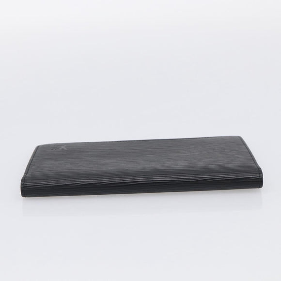 LOUIS VUITTON Epi Porte Cartes Credit Long Wallet Black M63212 LV Auth am13142A