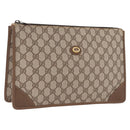 GUCCI GG Supreme Clutch Bag PVC Beige 89 01 029 Auth am13143-1