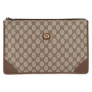 GUCCI GG Supreme Clutch Bag PVC Beige 89 01 029 Auth am13143-2