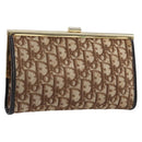 Christian Dior Trotter Canvas Clutch Bag Brown Gold Auth am13145-1