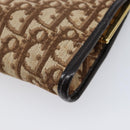 Christian Dior Trotter Canvas Clutch Bag Brown Gold Auth am13145-10