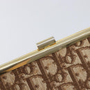 Christian Dior Trotter Canvas Clutch Bag Brown Gold Auth am13145-12