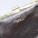 Christian Dior Trotter Canvas Clutch Bag Brown Gold Auth am13145-13