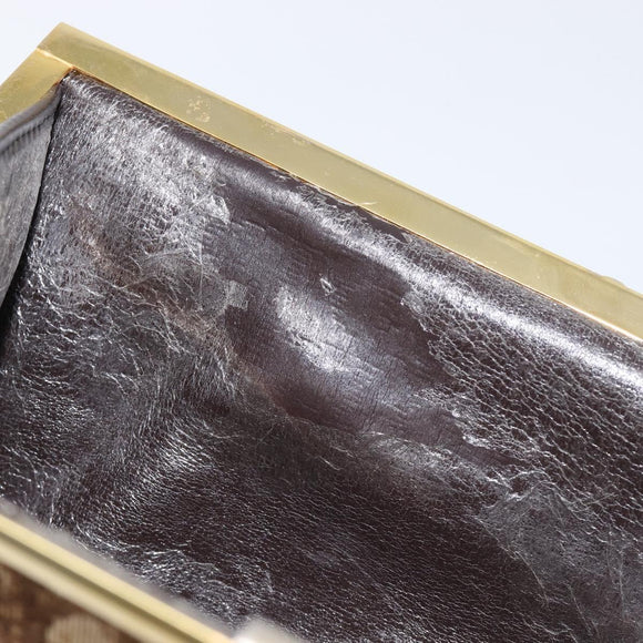 Christian Dior Trotter Canvas Clutch Bag Brown Gold Auth am13145