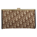 Christian Dior Trotter Canvas Clutch Bag Brown Gold Auth am13145-2