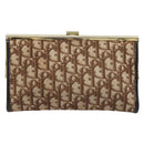 Christian Dior Trotter Canvas Clutch Bag Brown Gold Auth am13145-3