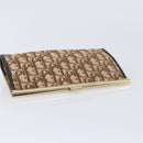 Christian Dior Trotter Canvas Clutch Bag Brown Gold Auth am13145-6