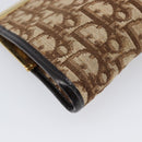 Christian Dior Trotter Canvas Clutch Bag Brown Gold Auth am13145-9