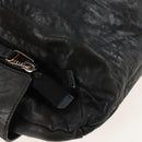 CELINE Tote Bag Leather Black Silver Auth am13149A-12