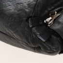 CELINE Tote Bag Leather Black Silver Auth am13149A-13