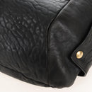 CELINE Tote Bag Leather Black Silver Auth am13149A-15