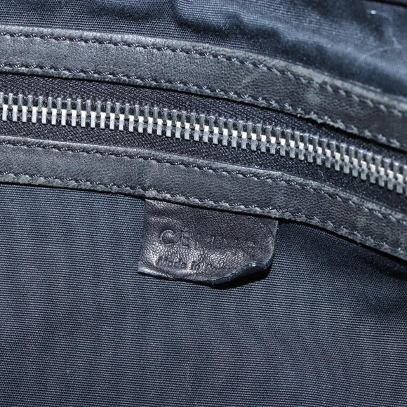 CELINE Tote Bag Leather Black Silver Auth am13149A