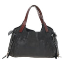 CELINE Tote Bag Leather Black Silver Auth am13149A-2