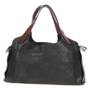 CELINE Tote Bag Leather Black Silver Auth am13149A-3