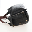 CELINE Tote Bag Leather Black Silver Auth am13149A-4