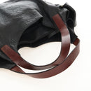 CELINE Tote Bag Leather Black Silver Auth am13149A-7