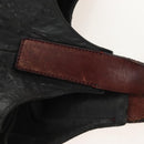 CELINE Tote Bag Leather Black Silver Auth am13149A-9