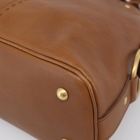 Saint Laurent Muse Hand Bag Leather Brown Gold 156465 Auth am13150V