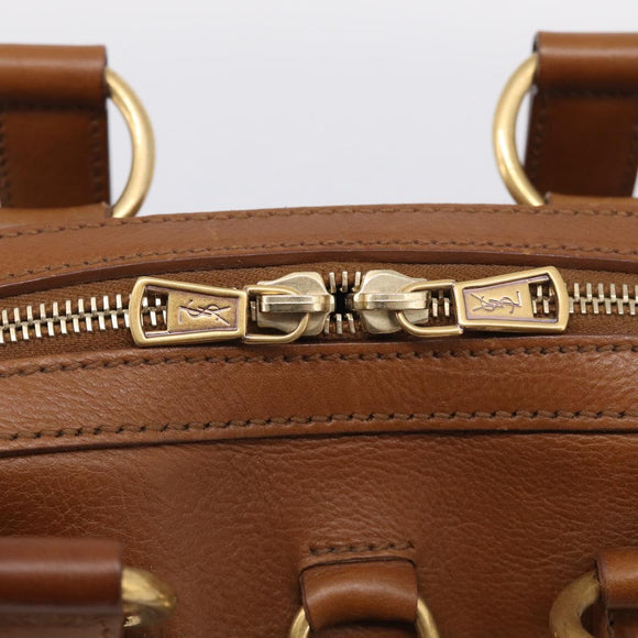 Saint Laurent Muse Hand Bag Leather Brown Gold 156465 Auth am13150V