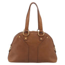 Saint Laurent Muse Hand Bag Leather Brown Gold 156465 Auth am13150V-3