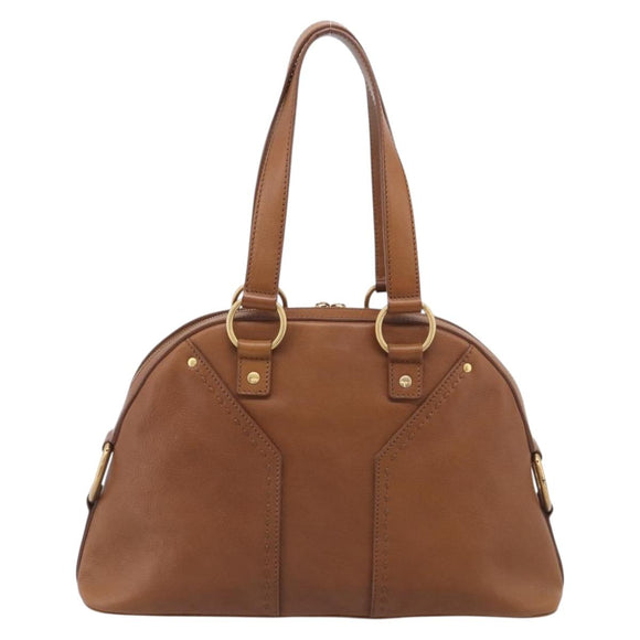 Saint Laurent Muse Hand Bag Leather Brown Gold 156465 Auth am13150V