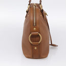Saint Laurent Muse Hand Bag Leather Brown Gold 156465 Auth am13150V-4