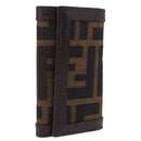 FENDI Zucca Canvas Key Case Black Brown Auth am13155V-1