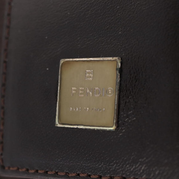 FENDI Zucca Canvas Key Case Black Brown Auth am13155V
