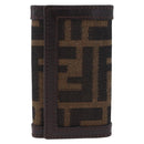 FENDI Zucca Canvas Key Case Black Brown Auth am13155V-2