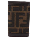 FENDI Zucca Canvas Key Case Black Brown Auth am13155V-3