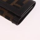 FENDI Zucca Canvas Key Case Black Brown Auth am13155V-8