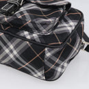 BURBERRY Nova Check Blue Label Shoulder Bag Nylon Black Silver Auth am13157V-10