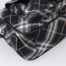 BURBERRY Nova Check Blue Label Shoulder Bag Nylon Black Silver Auth am13157V-11