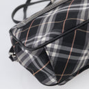 BURBERRY Nova Check Blue Label Shoulder Bag Nylon Black Silver Auth am13157V-13