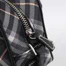 BURBERRY Nova Check Blue Label Shoulder Bag Nylon Black Silver Auth am13157V-15