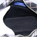 BURBERRY Nova Check Blue Label Shoulder Bag Nylon Black Silver Auth am13157V-18