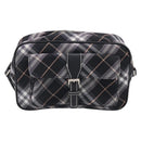 BURBERRY Nova Check Blue Label Shoulder Bag Nylon Black Silver Auth am13157V-2