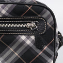 BURBERRY Nova Check Blue Label Shoulder Bag Nylon Black Silver Auth am13157V-24