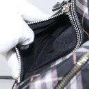 BURBERRY Nova Check Blue Label Shoulder Bag Nylon Black Silver Auth am13157V-25