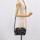 BURBERRY Nova Check Blue Label Shoulder Bag Nylon Black Silver Auth am13157V-26