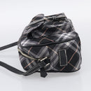 BURBERRY Nova Check Blue Label Shoulder Bag Nylon Black Silver Auth am13157V-4