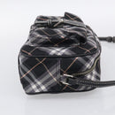BURBERRY Nova Check Blue Label Shoulder Bag Nylon Black Silver Auth am13157V-5