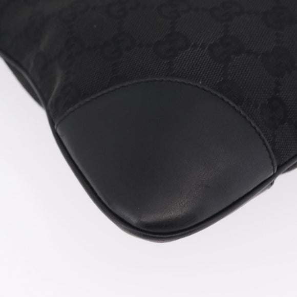 GUCCI GG Canvas Jackie Shoulder Bag Black Silver 28628 Auth am13161V