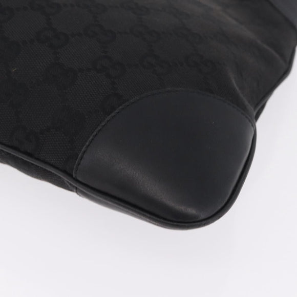 GUCCI GG Canvas Jackie Shoulder Bag Black Silver 28628 Auth am13161V