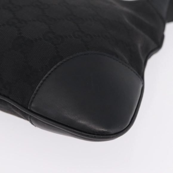 GUCCI GG Canvas Jackie Shoulder Bag Black Silver 28628 Auth am13161V