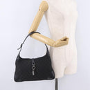 GUCCI GG Canvas Jackie Shoulder Bag Black Silver 28628 Auth am13161V-24