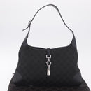 GUCCI GG Canvas Jackie Shoulder Bag Black Silver 28628 Auth am13161V-25